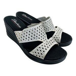 Skechers Rumbler Wave Ibiza Size 9 Wedge Heels Summer Sandal Memory Foam Comfort